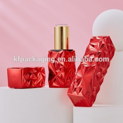 In stock Luxury Diamond Unique DIY Red Silver empty lipstick tube container