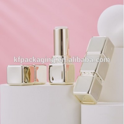 Luxury DIY gold square empty lipstick tube container in stock