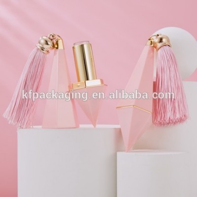 Luxury DIY pink blue diamond empty lipstick tube container with ribbon in stock