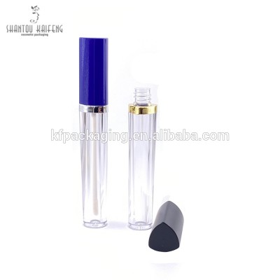 Wholesale Blue triangle empty lip gloss packaging tube