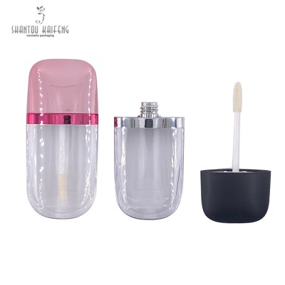 Novelty big pink empty lip gloss tube with brush