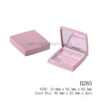 Customize Cosmetic Packaging 2 Color Compact Powder Case Empty Blush Compact Eyeshadow Highlighter Case With Mirror