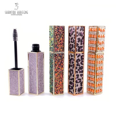 Wholesale  Luxury Square Empty Mascara Wand Tube Diamond Sequins