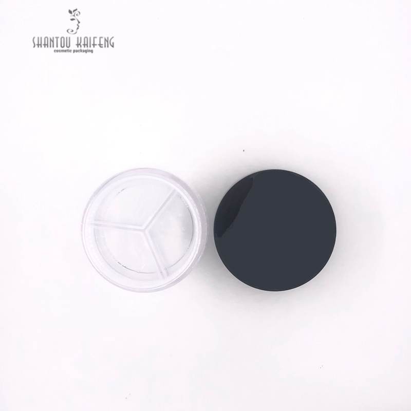 Three types inner round shape loose powder jar container with sifter